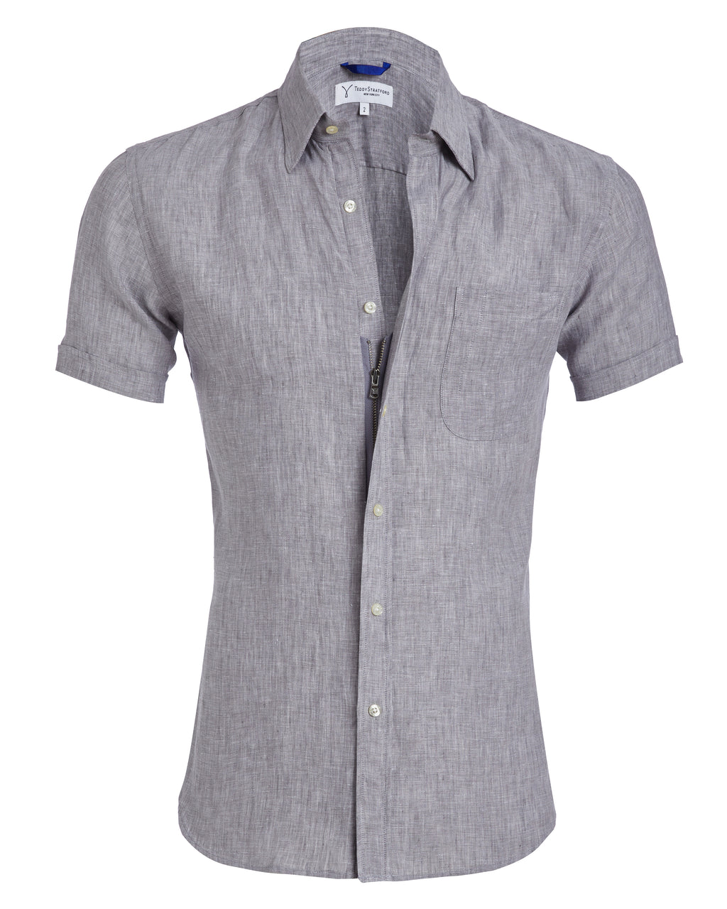 Short Sleeve 1-Pocket Linen - Tan Khaki