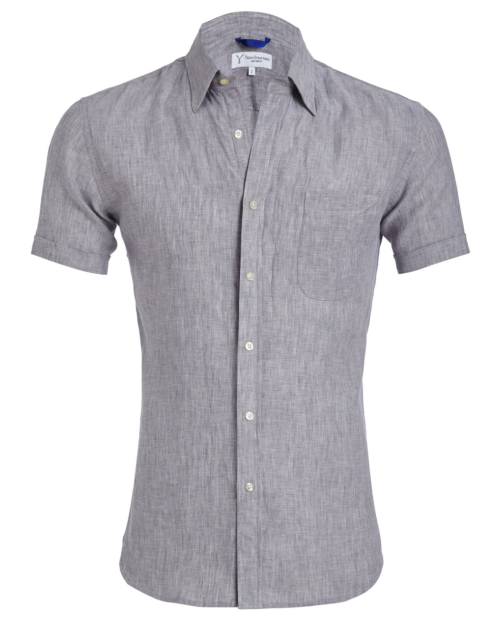 Short Sleeve 1-Pocket Linen - Tan Khaki