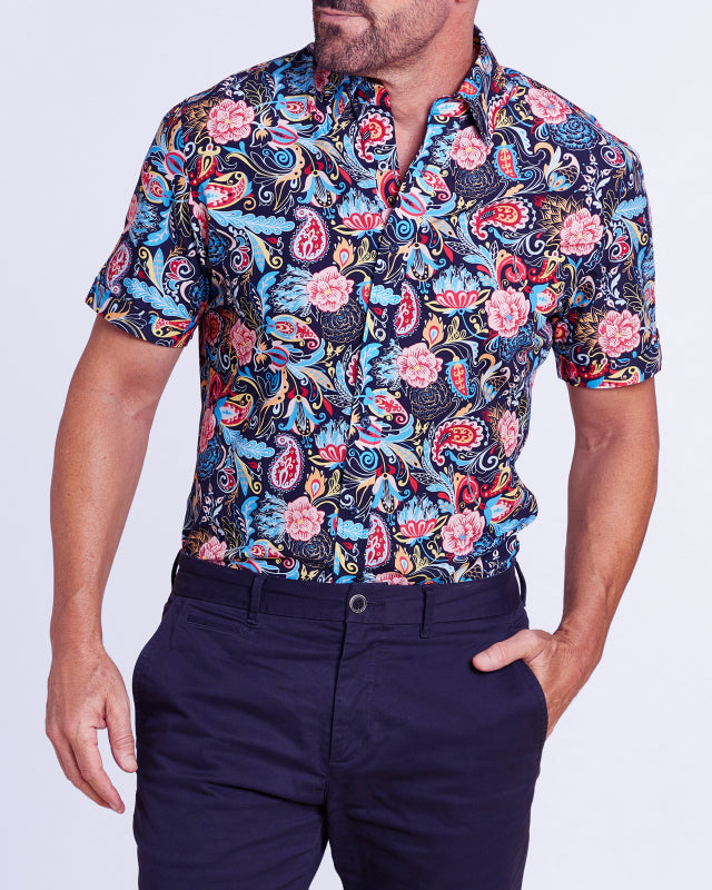 Multi-Colored Paisley Party Shirt - Multi-Colored Paisley