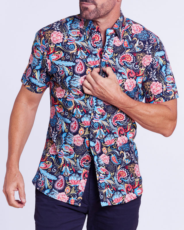 Multi-Colored Paisley Party Shirt - Multi-Colored Paisley