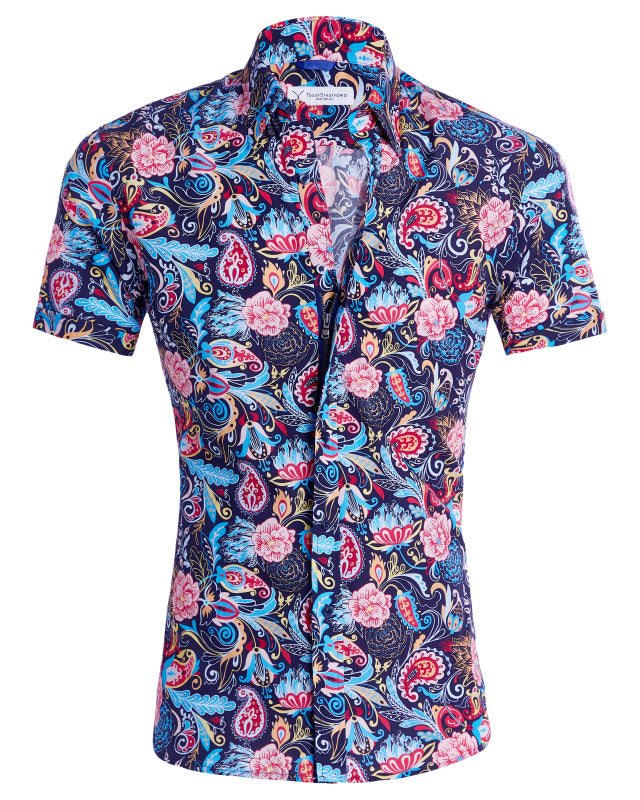 Multi-Colored Paisley Party Shirt - Multi-Colored Paisley