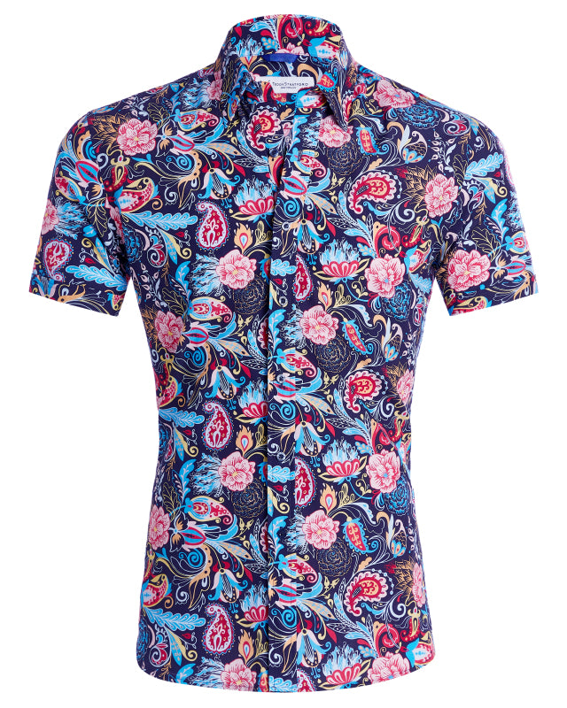 Multi-Colored Paisley Party Shirt - Multi-Colored Paisley