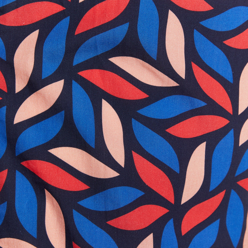 Geometric Flower Party Shirt - Red Geometric Flowers