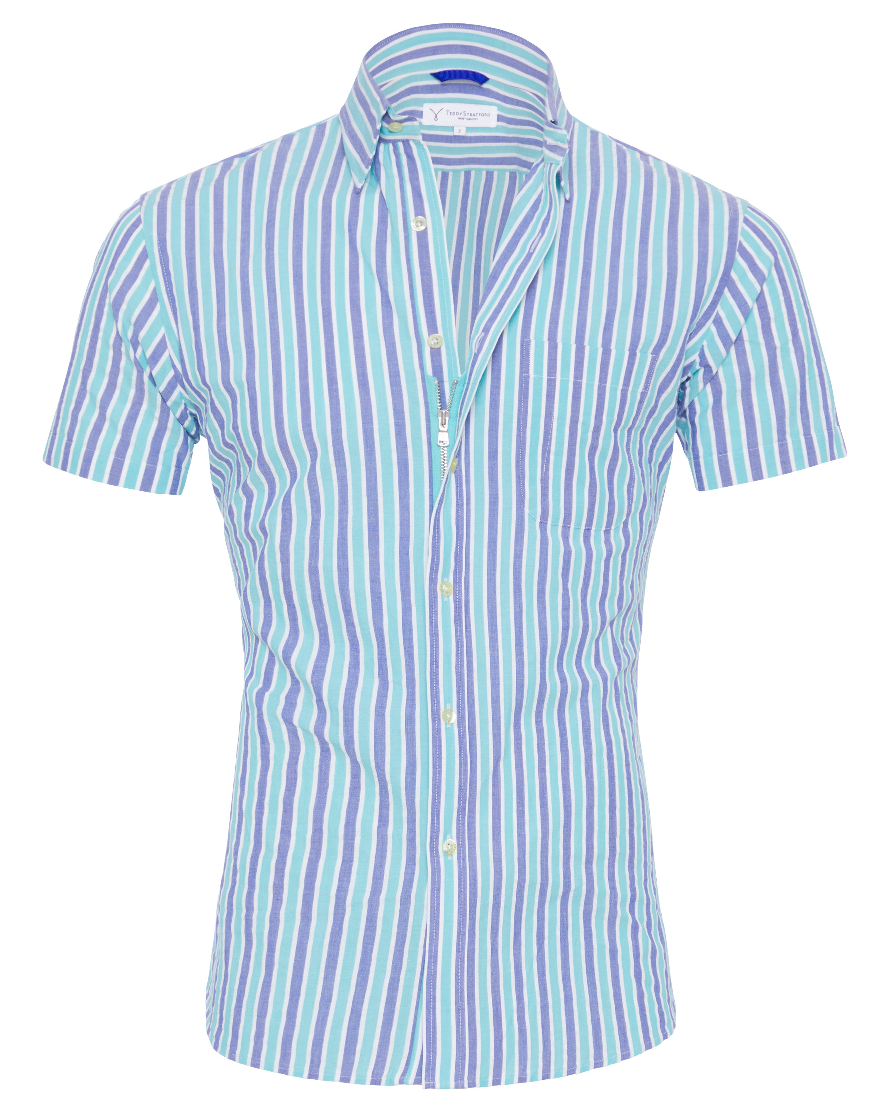 Mint and Blue Seersucker