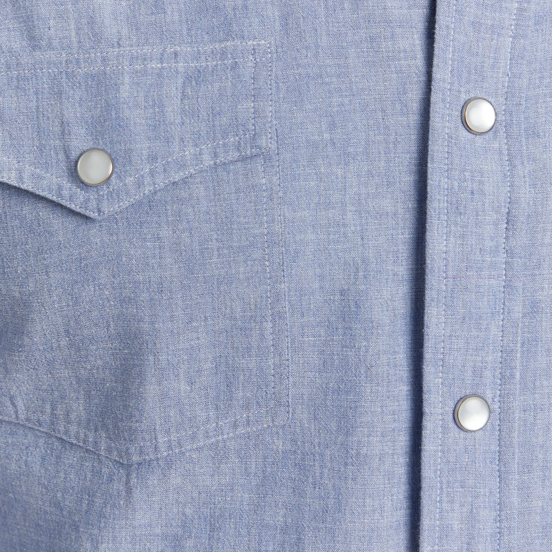 Chambray Western Shirt - Light Blue