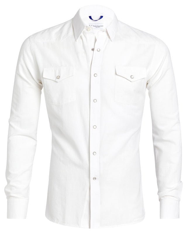 Chambray Western Shirt - White