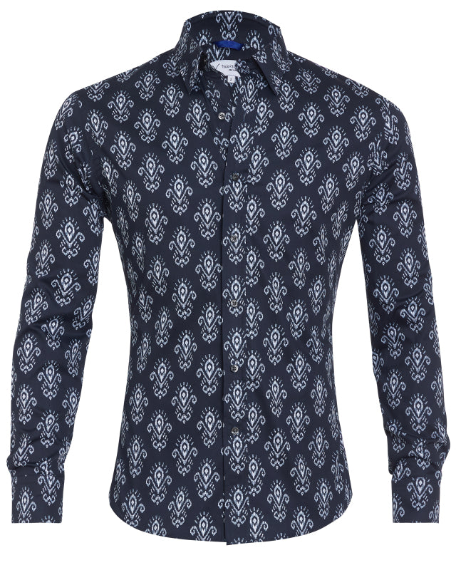 fleur de lis dress shirt Gray Formal Business Dress Shirt Italian Floral Fleur-De-Lis Grey Herringbone GQ