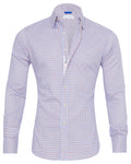 Wrinkle Resistant Plaid Oxford- Small Batch Series - Brown & Light Blue