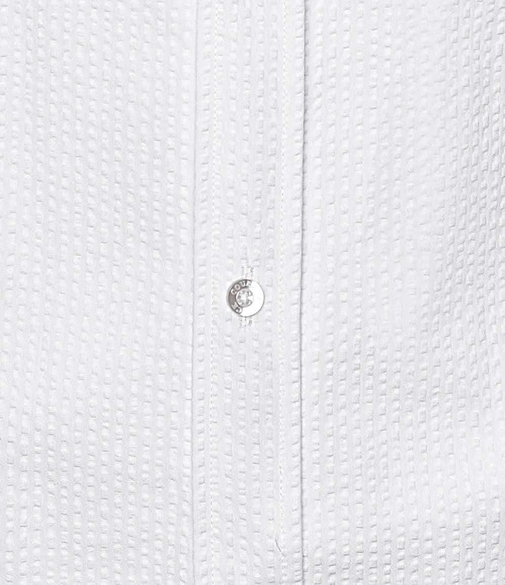 Solid Seersucker Long Sleeve - White