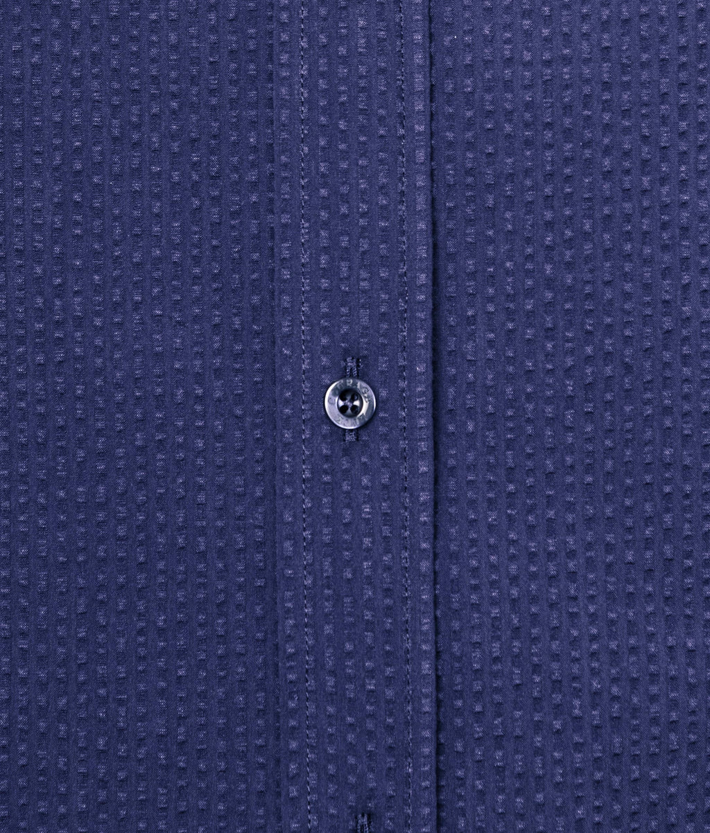 Solid Seersucker Long Sleeve - Midnight Blue