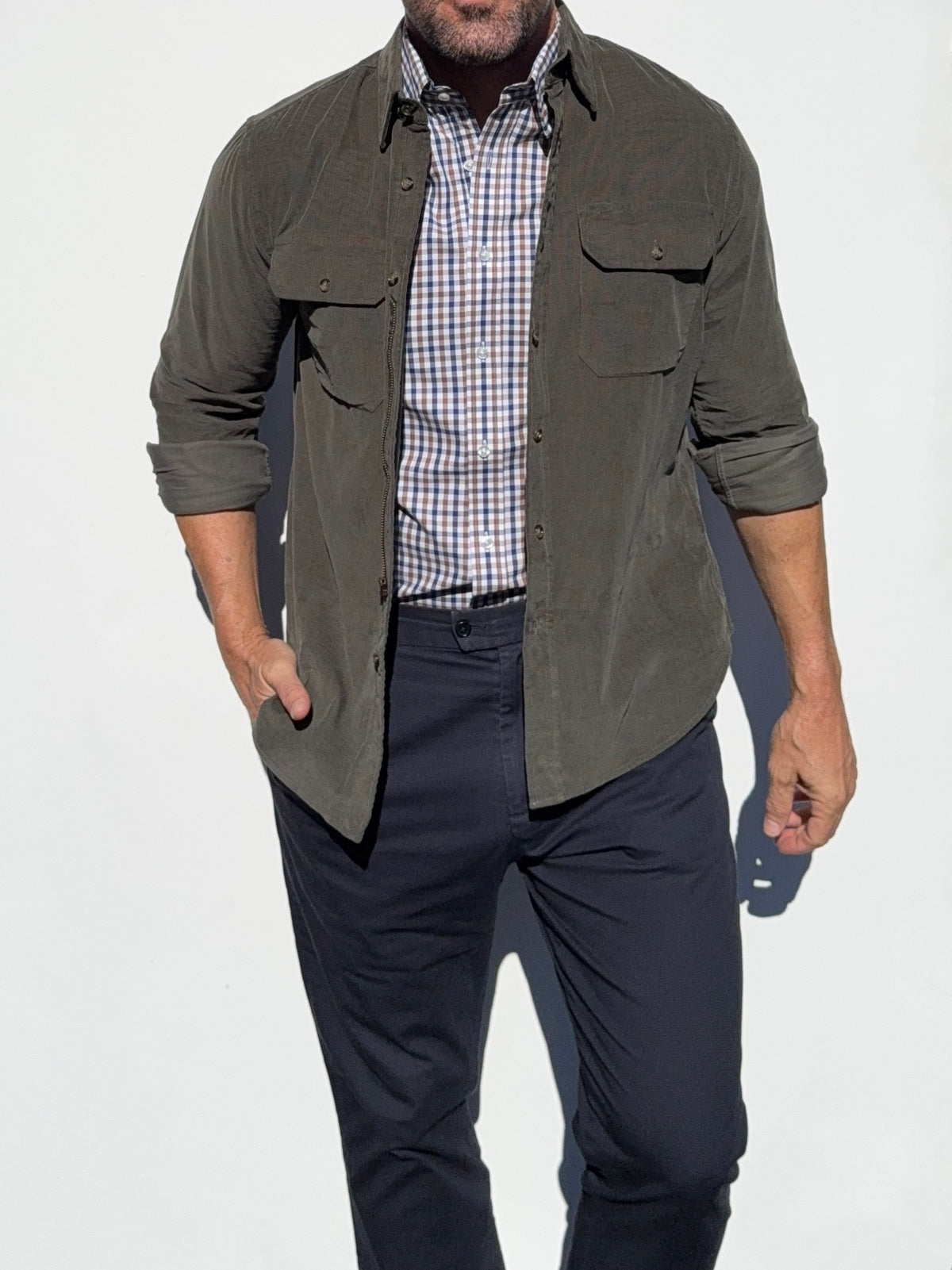 The Corduroy Work Shirt - Army Green