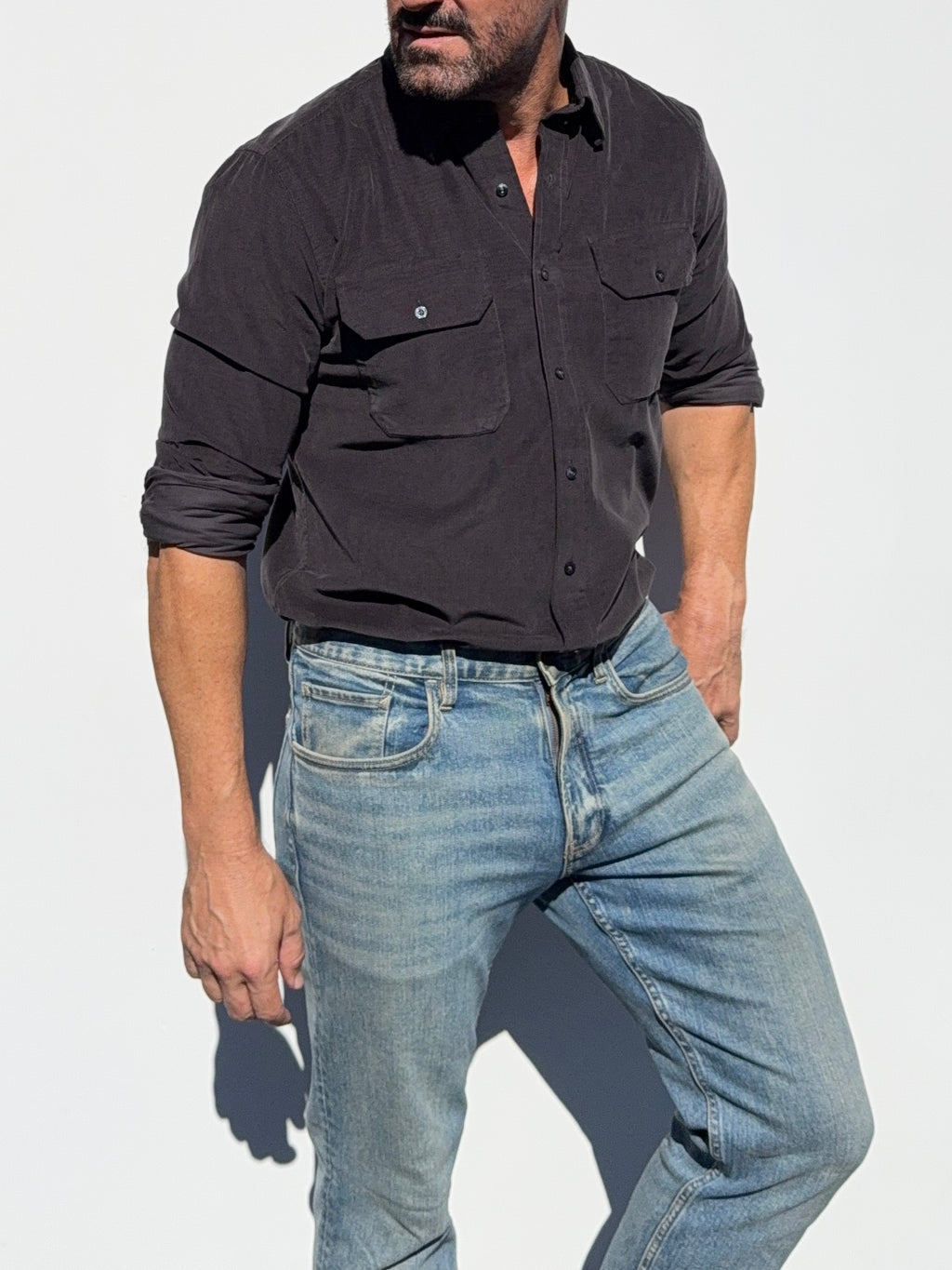 The Corduroy Work Shirt - Charcoal
