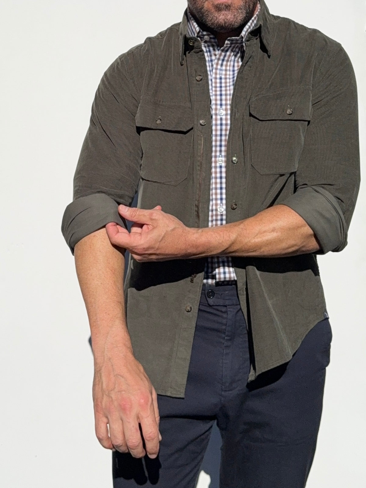 The Corduroy Work Shirt - Army Green