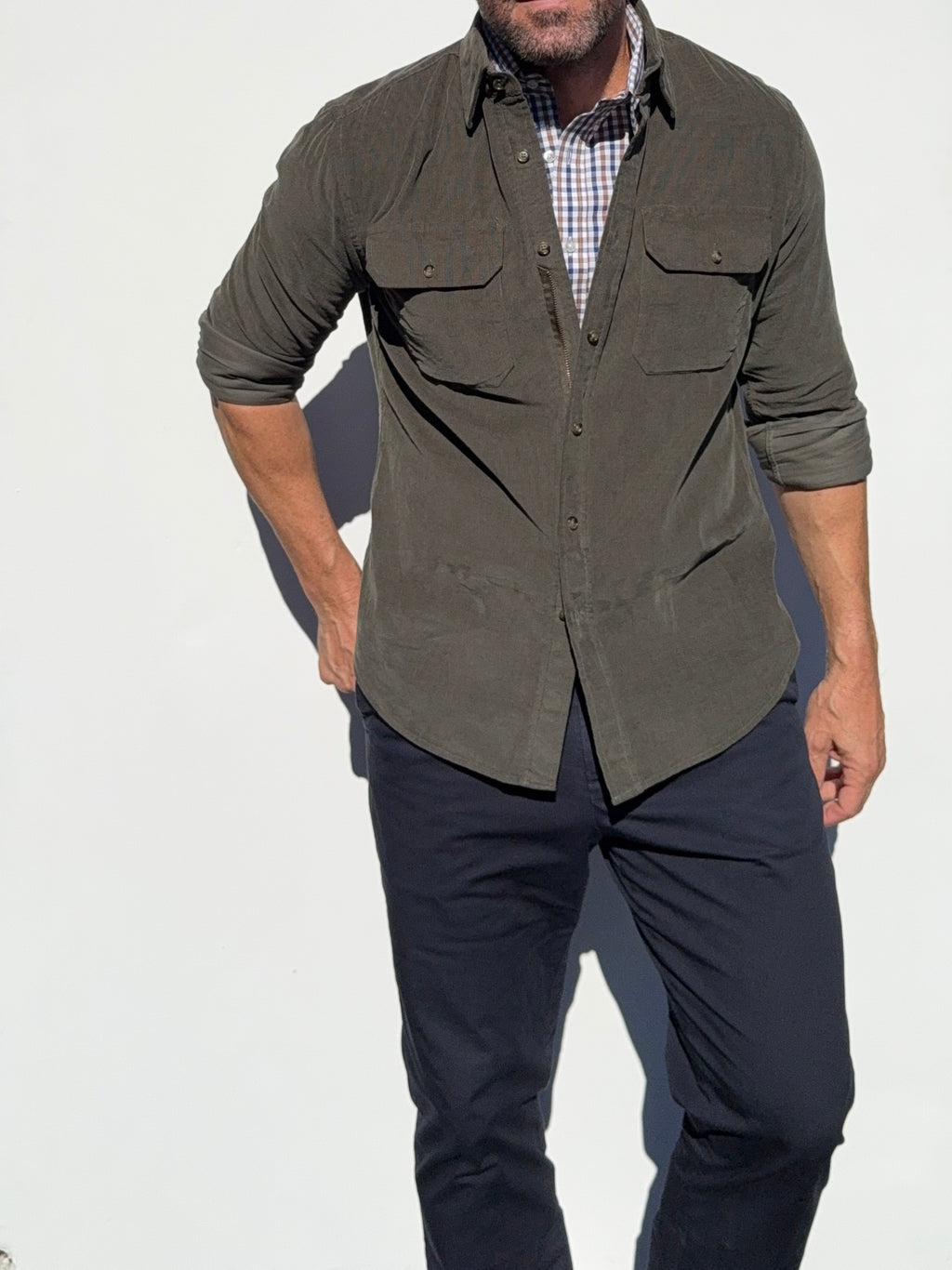 The Corduroy Work Shirt - Army Green