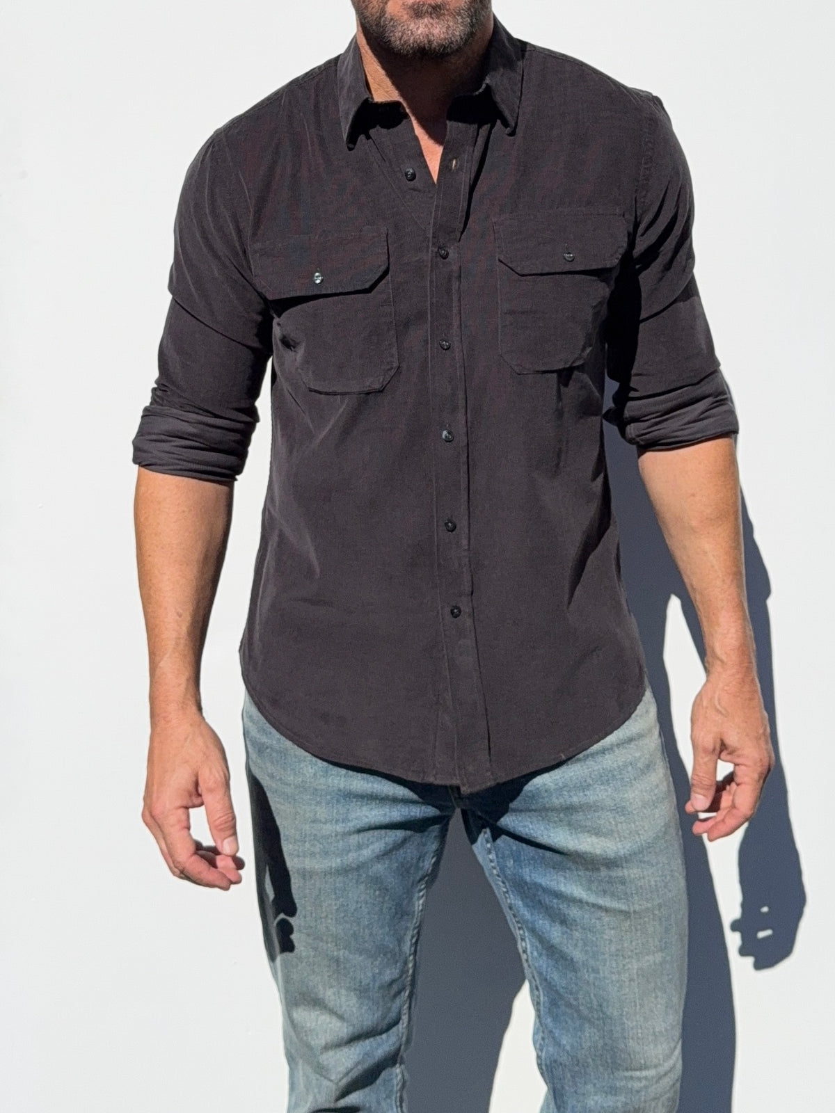 The Corduroy Work Shirt - Charcoal