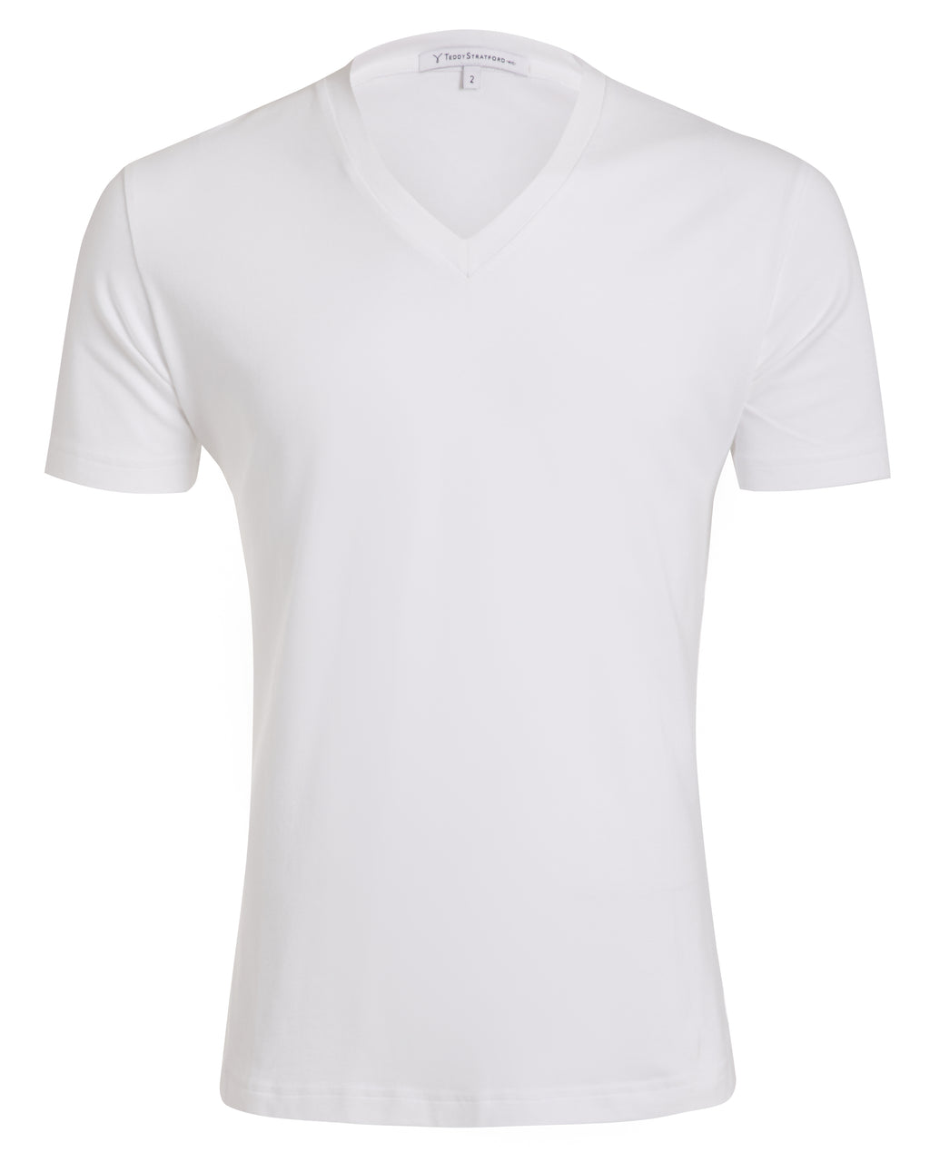 V-Neck T-shirt in Tedra™ - White