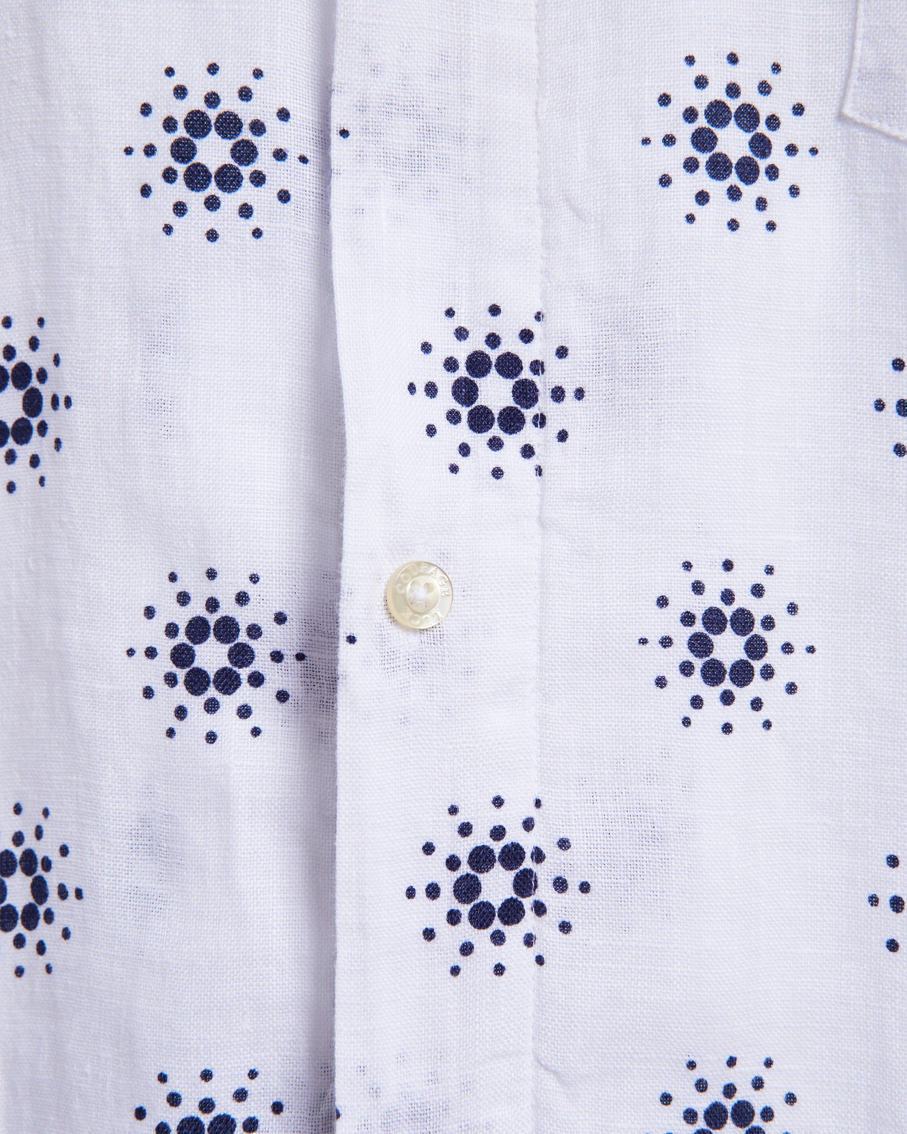 Cardano Summer - White Linen Aloha Shirt